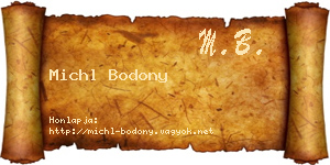 Michl Bodony névjegykártya